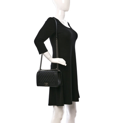 Chanel Caviar Quilted Medium Boy Flap Black 2 of 11