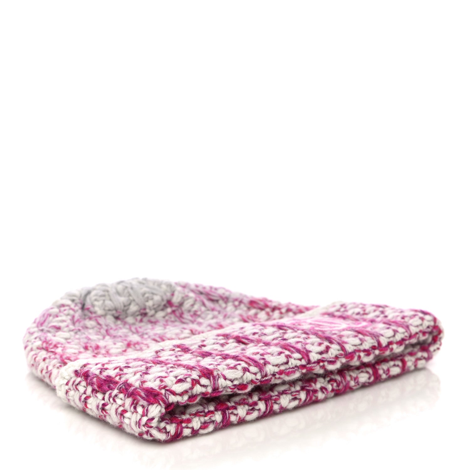 Chanel Cashmere CC Beanie Hat Pink Beige 3 of 9