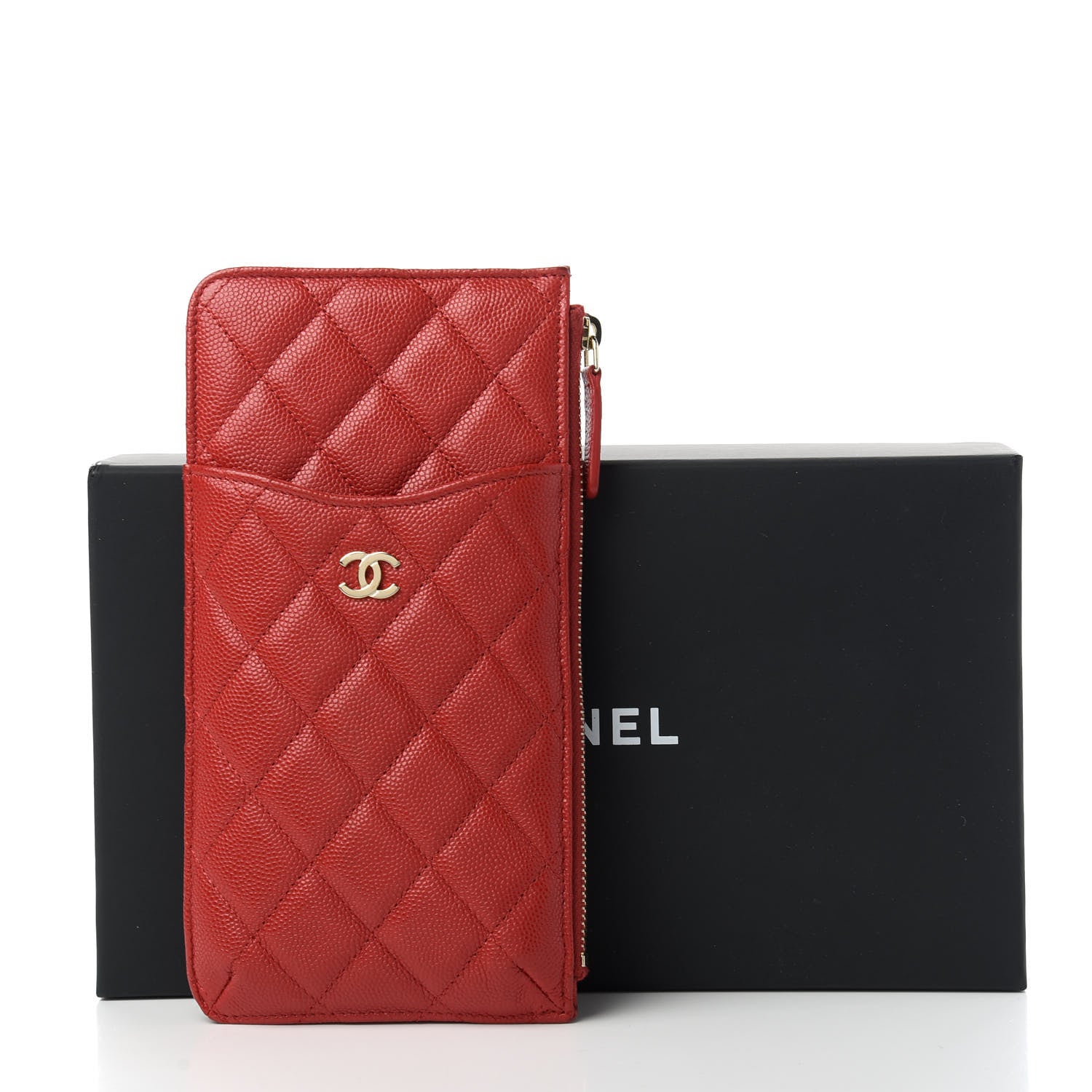 Chanel Caviar Quilted Classic iPhone Pouch Red 11 of 11