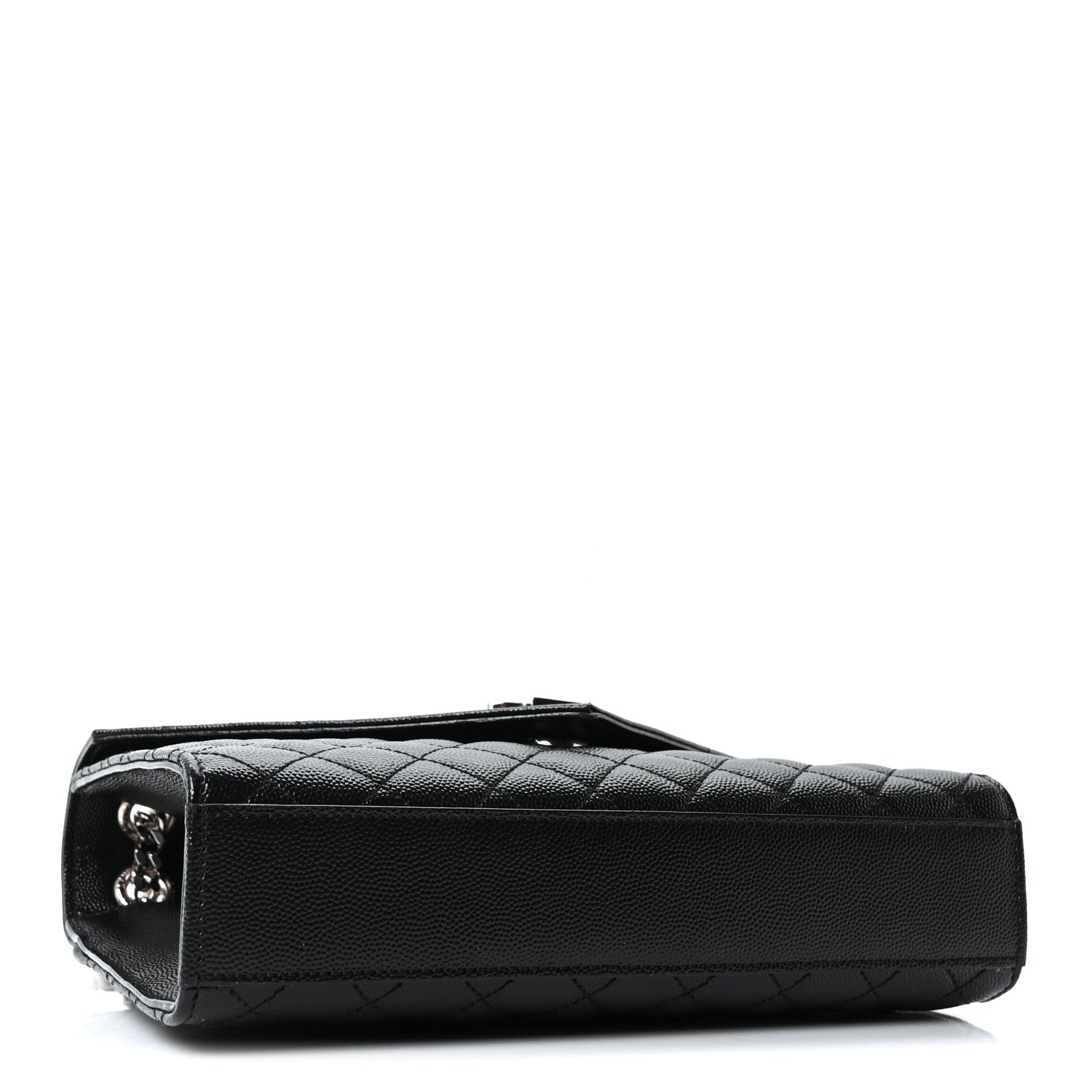 Saint Laurent Grain De Poudre Textured Mixed Matelasse Triquilt Medium Monogram Satchel Black 4 of 10