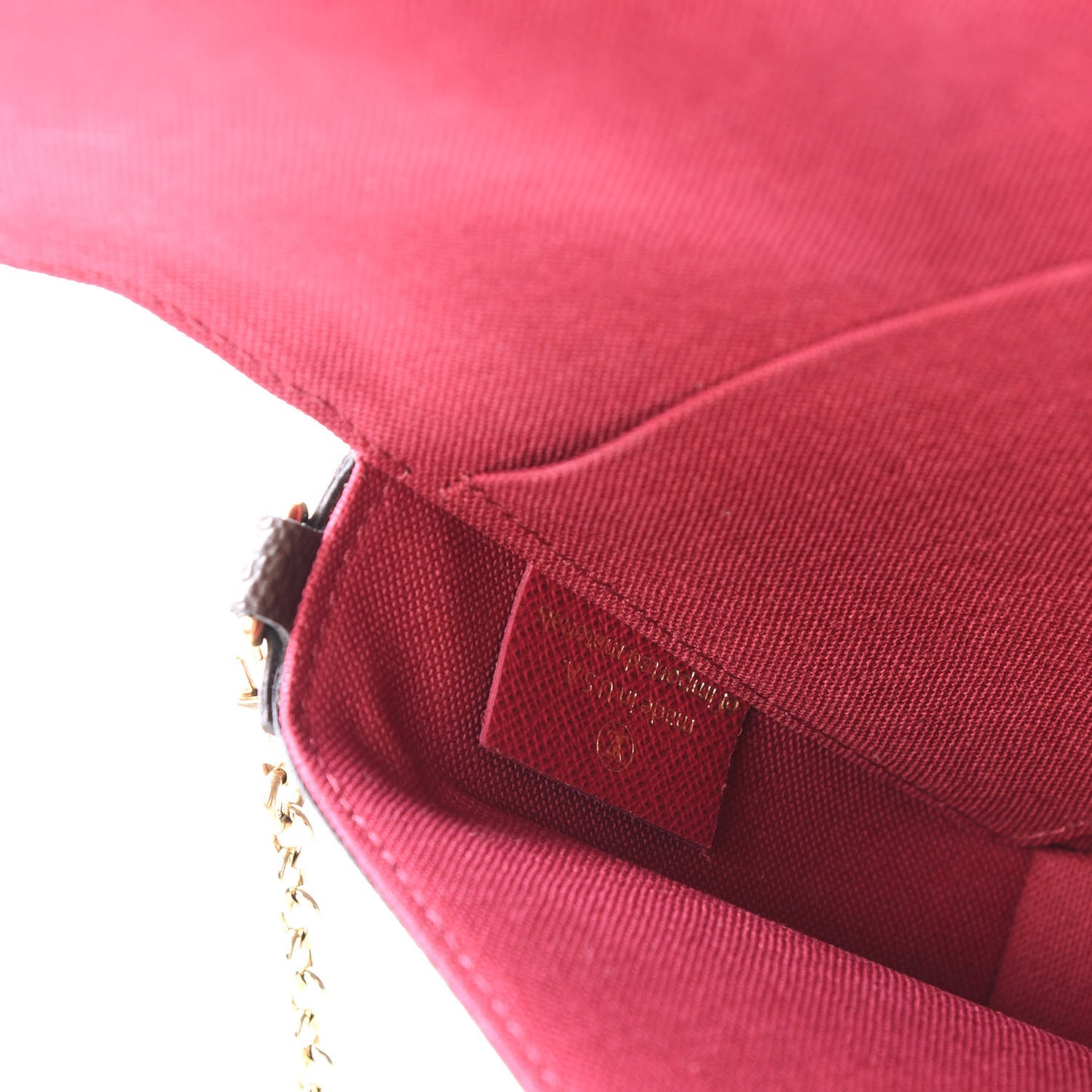 Monogram Pochette Felicie Chain Wallet Fuchsia