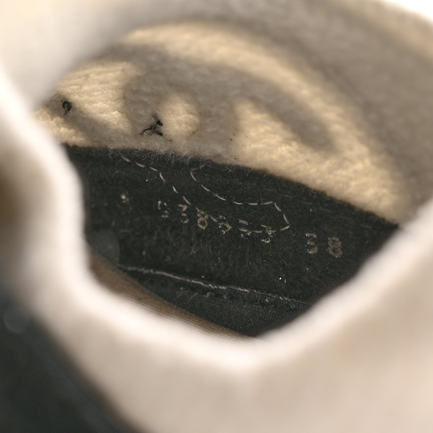 Fabric Suede Calfskin CC Sneakers 38 White Black
