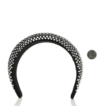 Prada Satin Crystal Embellished Headband Metal 2 of 4