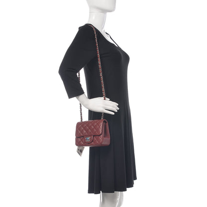 Chanel Lambskin Quilted Mini Square Flap Burgundy 2 of 12