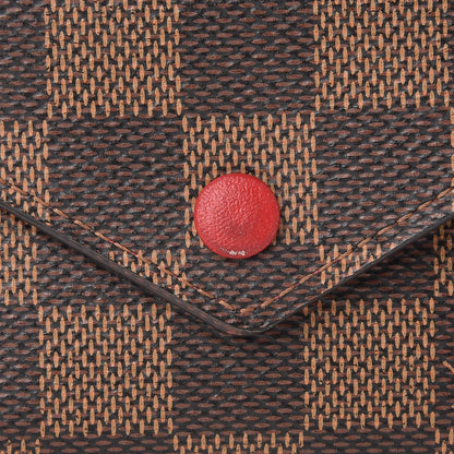 Louis Vuitton Damier Ebene Victorine Wallet Red 7 of 10