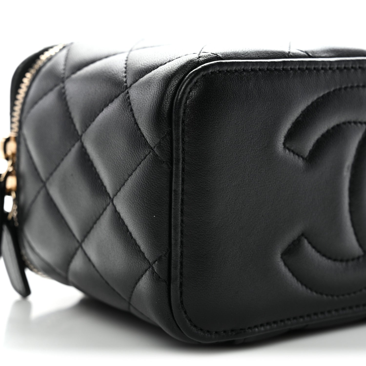 Chanel Lambskin Quilted Small Top Handle Vanity Case With Chain Black 9 of 11