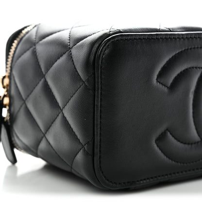 Chanel Lambskin Quilted Small Top Handle Vanity Case With Chain Black 9 of 11