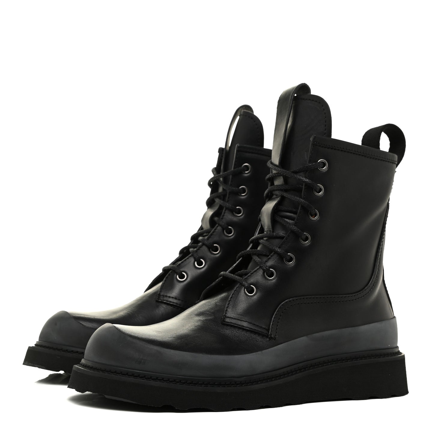 Calfskin Lace Up Martin Boots 41 Black