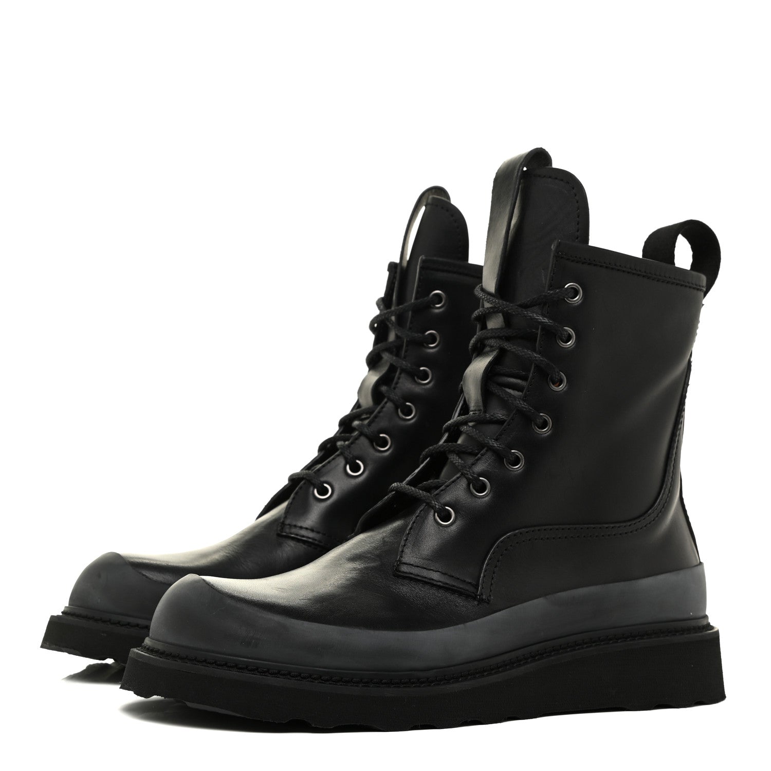 Bottega Veneta Calfskin Lace Up Martin Boots 41 Black 3 of 9