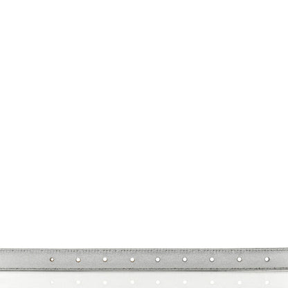 Prada Metallic Brushed Calfskin Triangle Logo Belt 75 30 Weiss 4 of 6