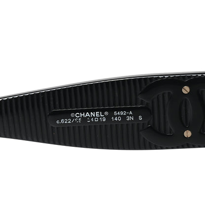 Chanel Acetate Butterfly Large CC Sunglasses 5492-A Black 5 of 7