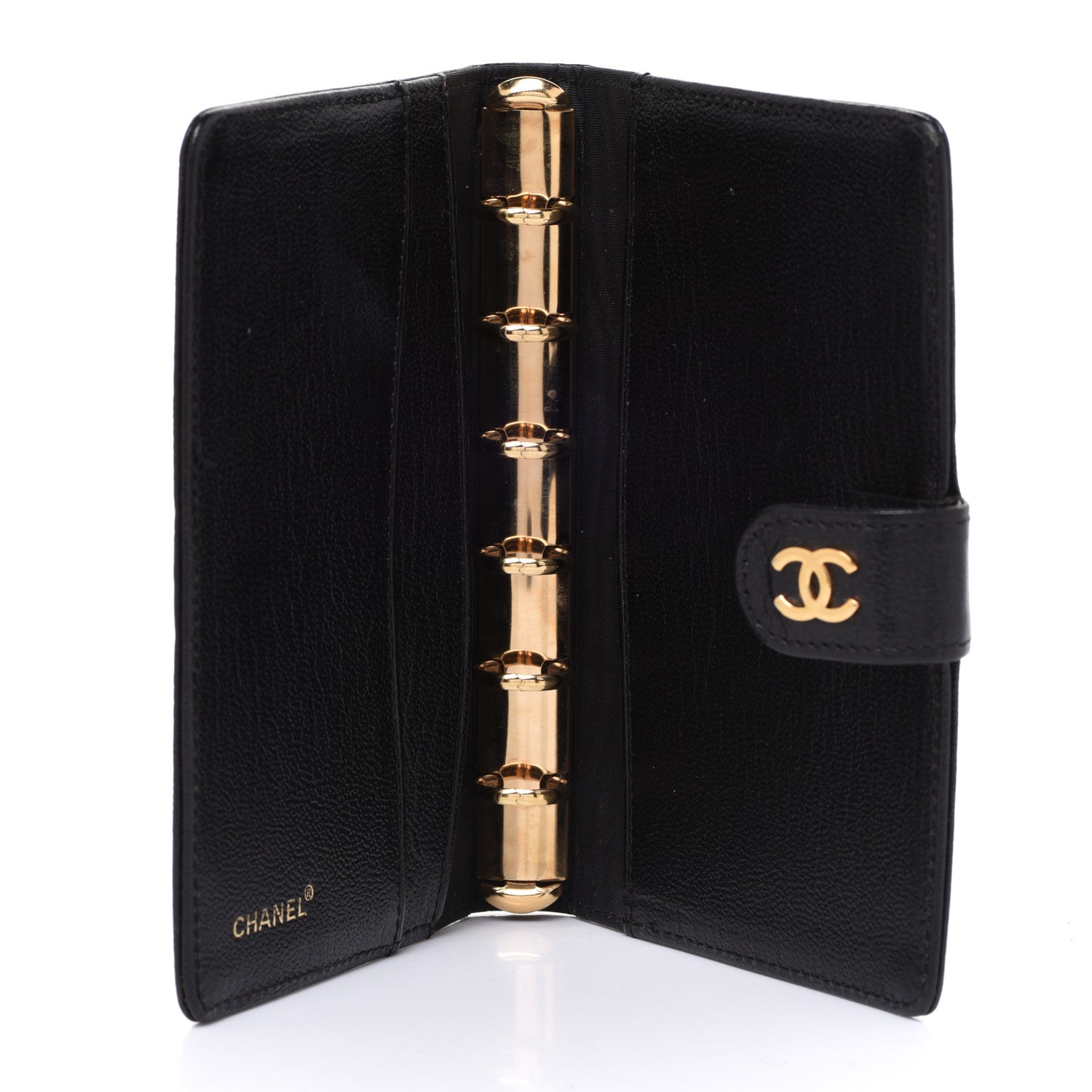 Chanel Goatskin Small Ring Agenda Planner Black 5 of 8