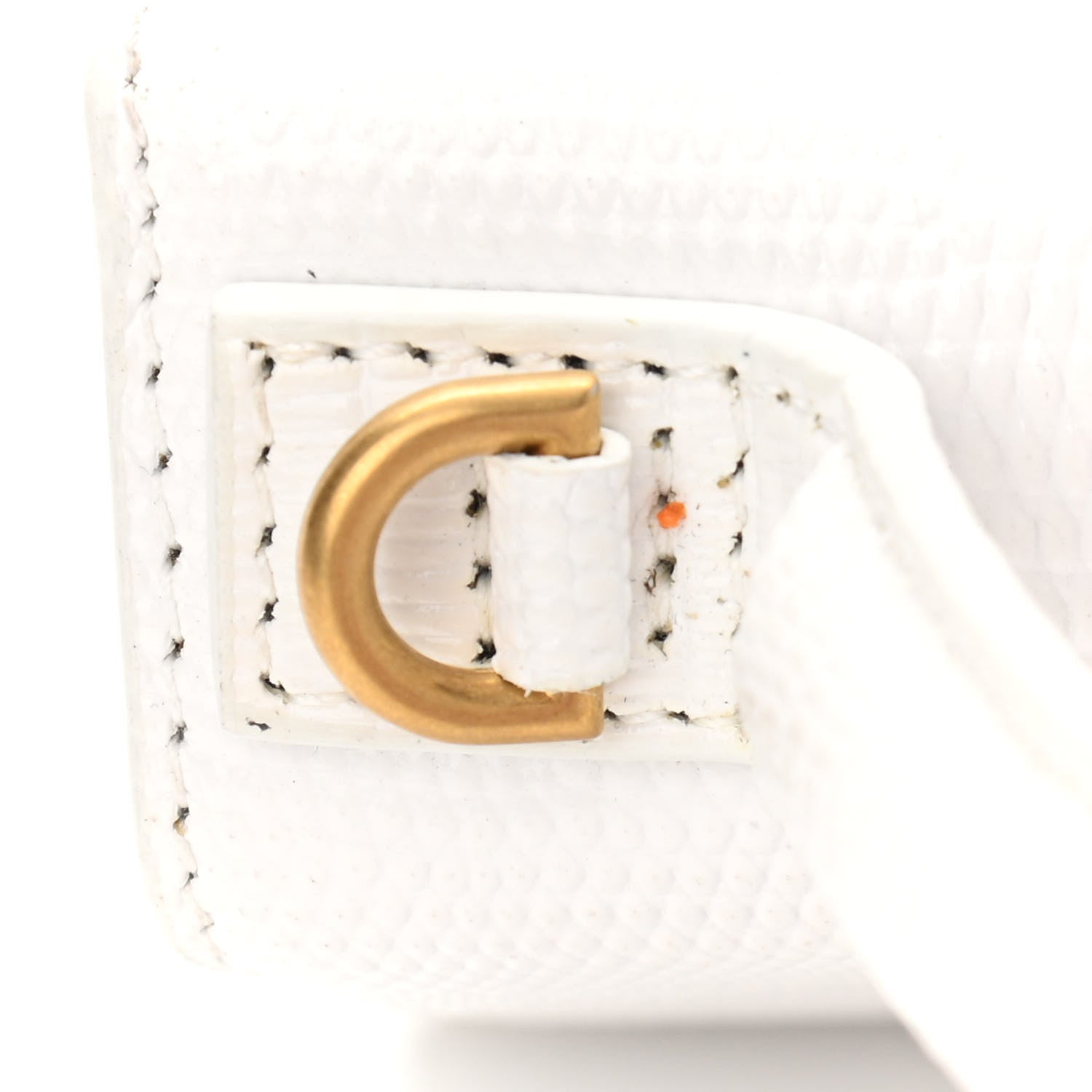 Balenciaga Patent Calfskin Lizard Embossed XS Sharp Top Handle Bag White 9 of 11