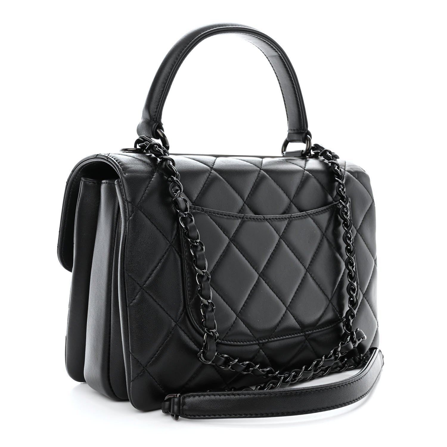 Chanel Lambskin Quilted Small Trendy CC Dual Handle Flap Bag So Black 3 of 11