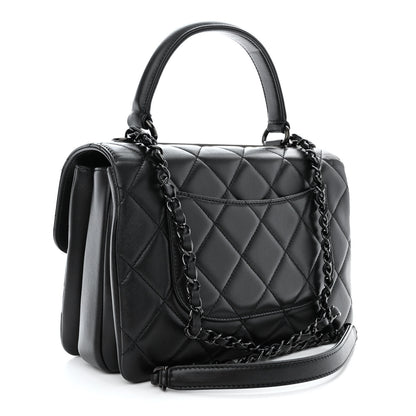 Chanel Lambskin Quilted Small Trendy CC Dual Handle Flap Bag So Black 3 of 11