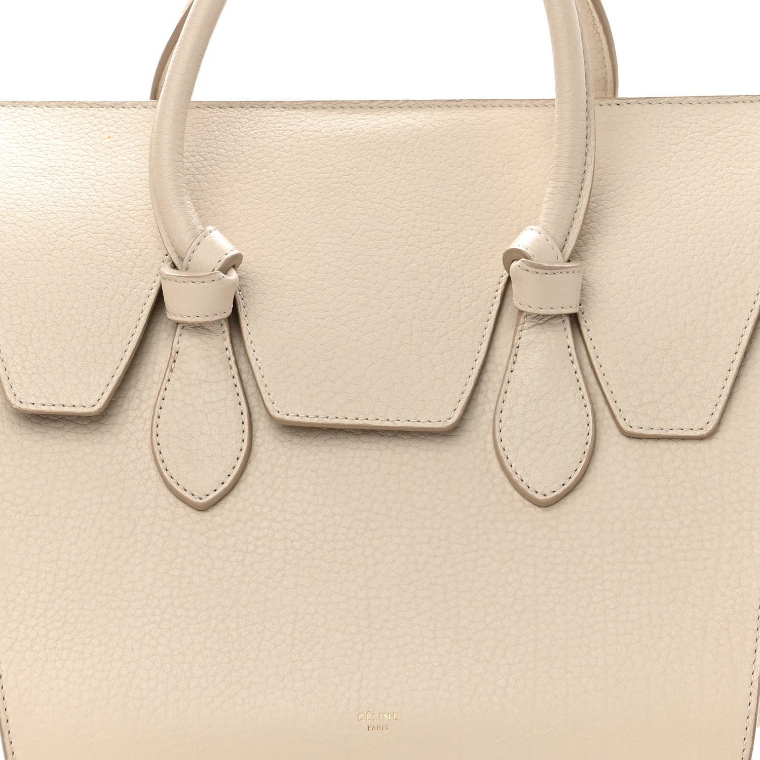 Celine Crisped Calfskin Mini Tie Knot Tote Chalk 7 of 13