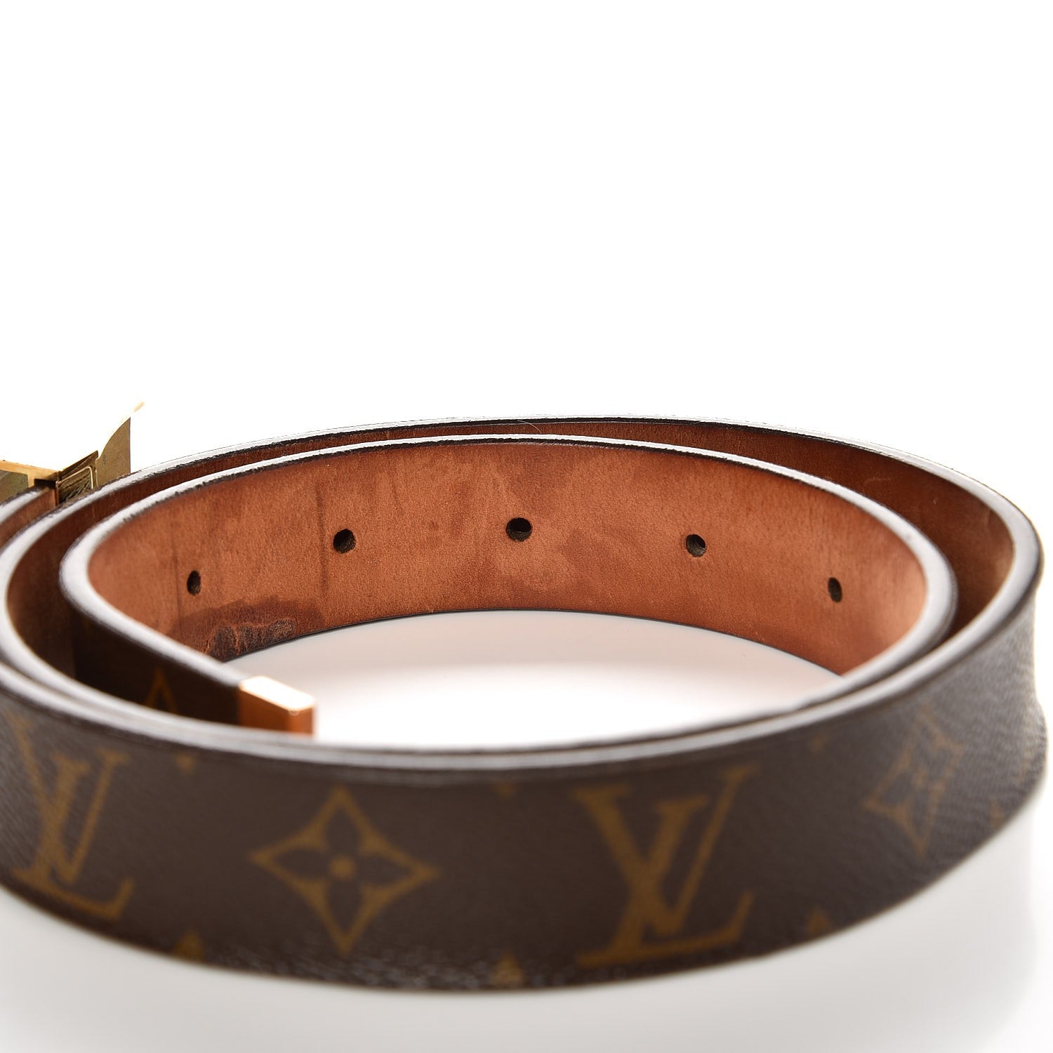 Louis Vuitton Monogram Ceinture Belt Gold Buckle 85 34 5 of 7