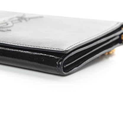 Saint Laurent Textured Patent Belle de Jour Chain Clutch Black 10 of 16