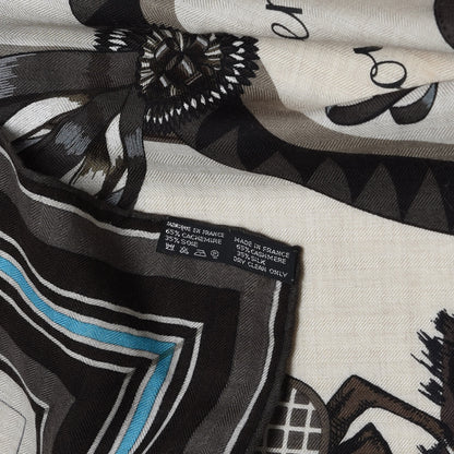 Hermes Cashmere Silk Couvertures Et Tenues de Jour Shawl 140 7 of 7