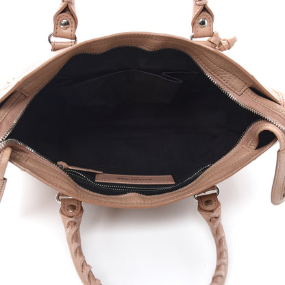 Balenciaga Shiny Goatskin Silver Metallic Edge Hardware S City Rose Des Sables 5 of 10