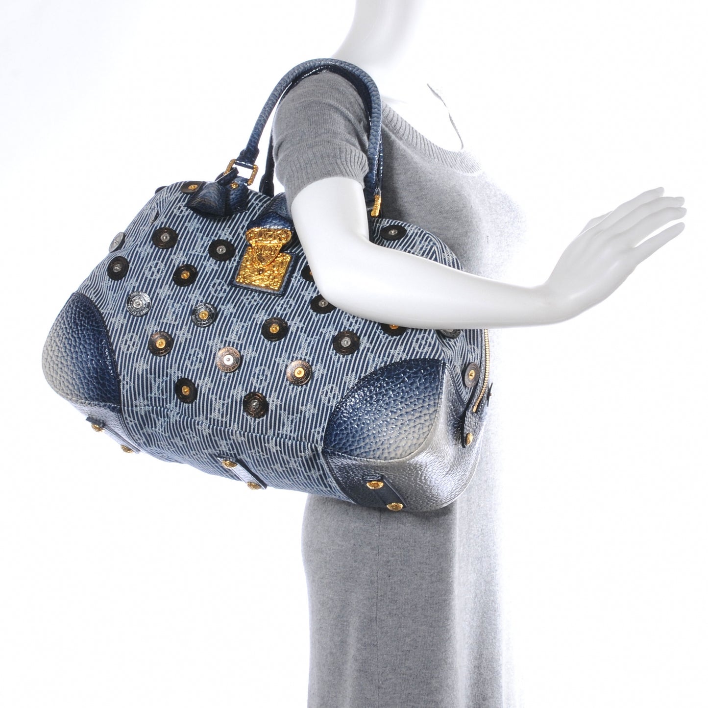 Denim Polka Dot Trunks and Bags Bowly