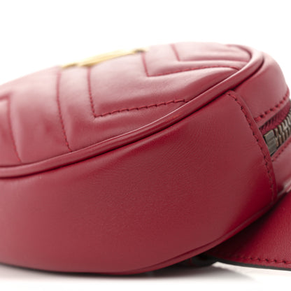 Gucci Calfskin Matelasse GG Marmont Belt Bag 95 38 Hibiscus Red 10 of 11