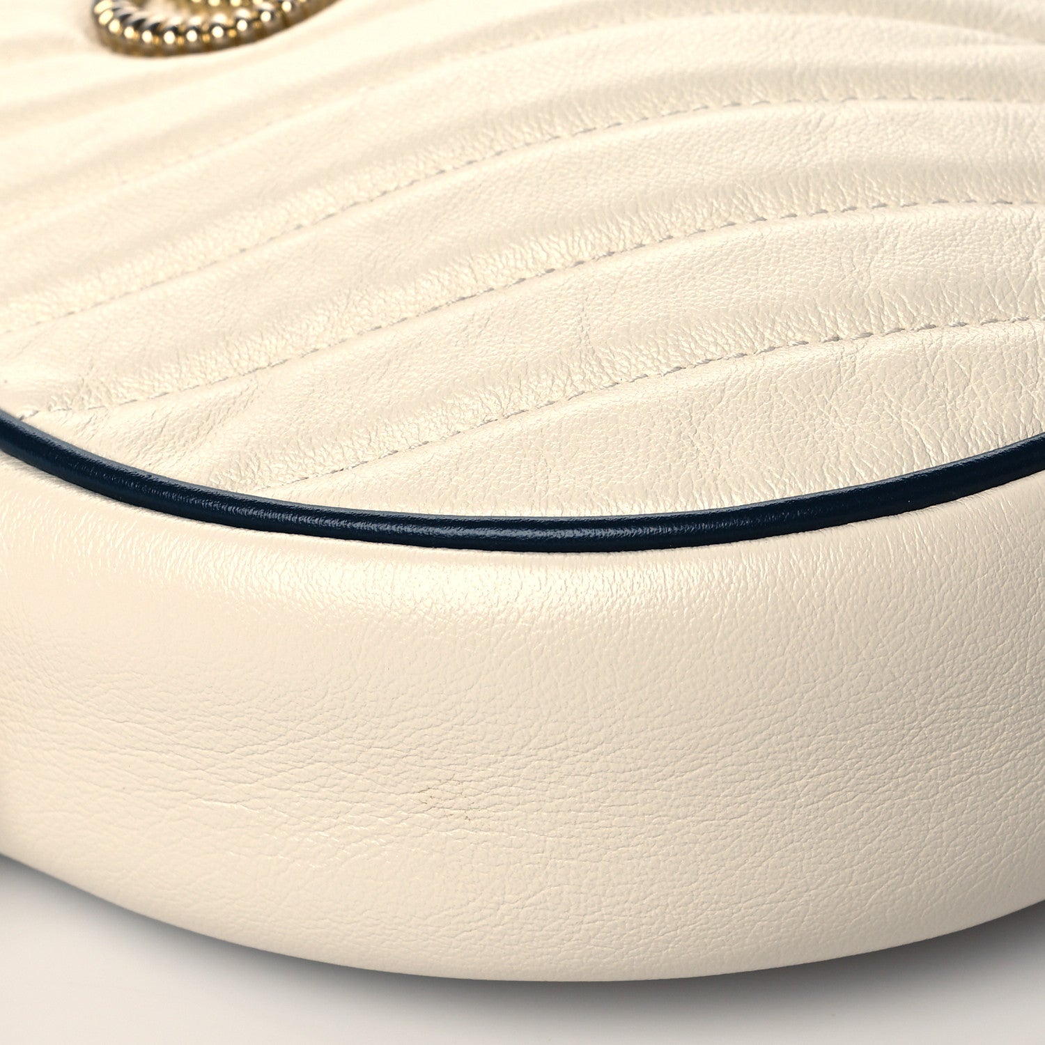 Gucci Azalea Calfskin Matelasse Diagonal Mini Torchon GG Marmont Round Shoulder Bag Mystic White Blue Agata 10 of 12