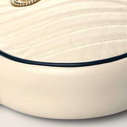 Gucci Azalea Calfskin Matelasse Diagonal Mini Torchon GG Marmont Round Shoulder Bag Mystic White Blue Agata 10 of 12