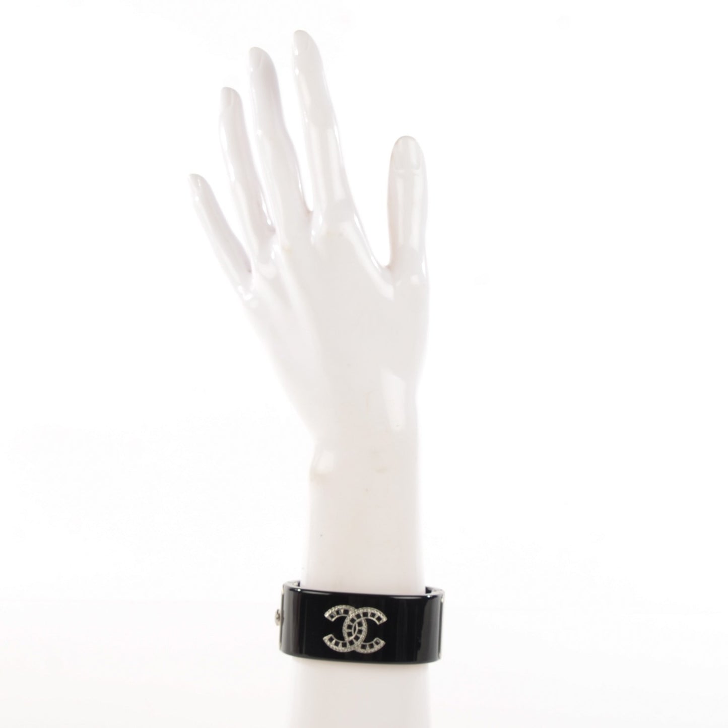 Resin Baguette Crystal CC Cuff Black