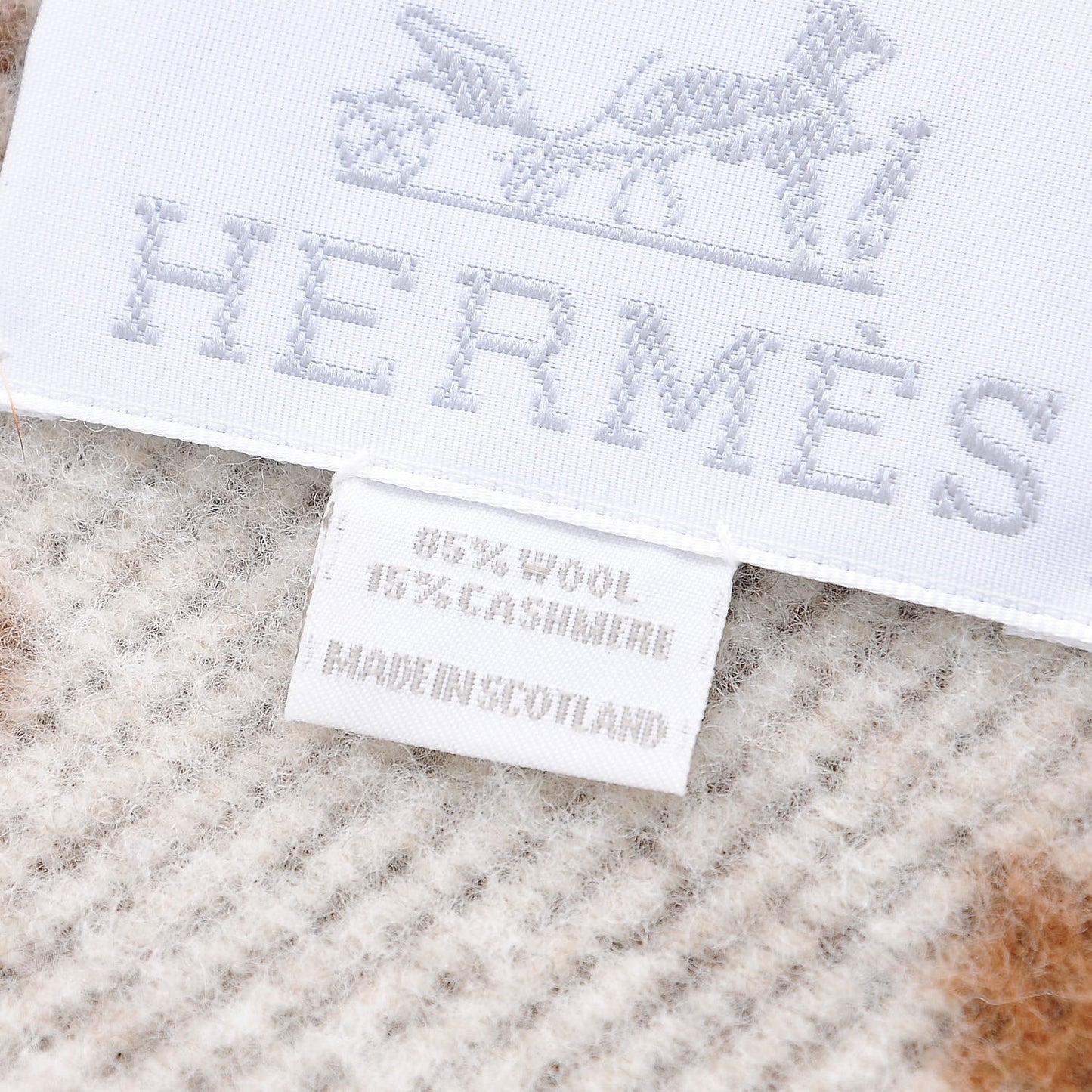 Wool Cashmere New Classic Avalon Blanket Ecru Camel