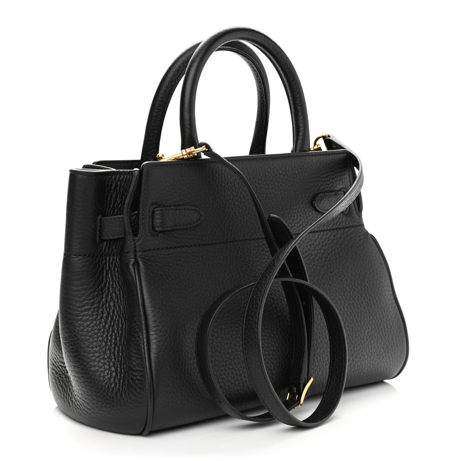Mulberry Heavy Grain Small Belted Bayswater Tote Black 3 of 10