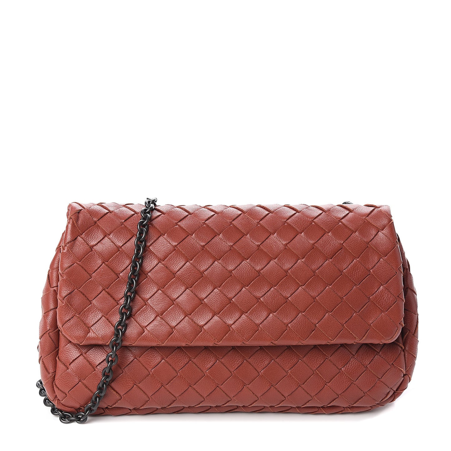 Nappa Intrecciato Mini Chain Messenger Brique