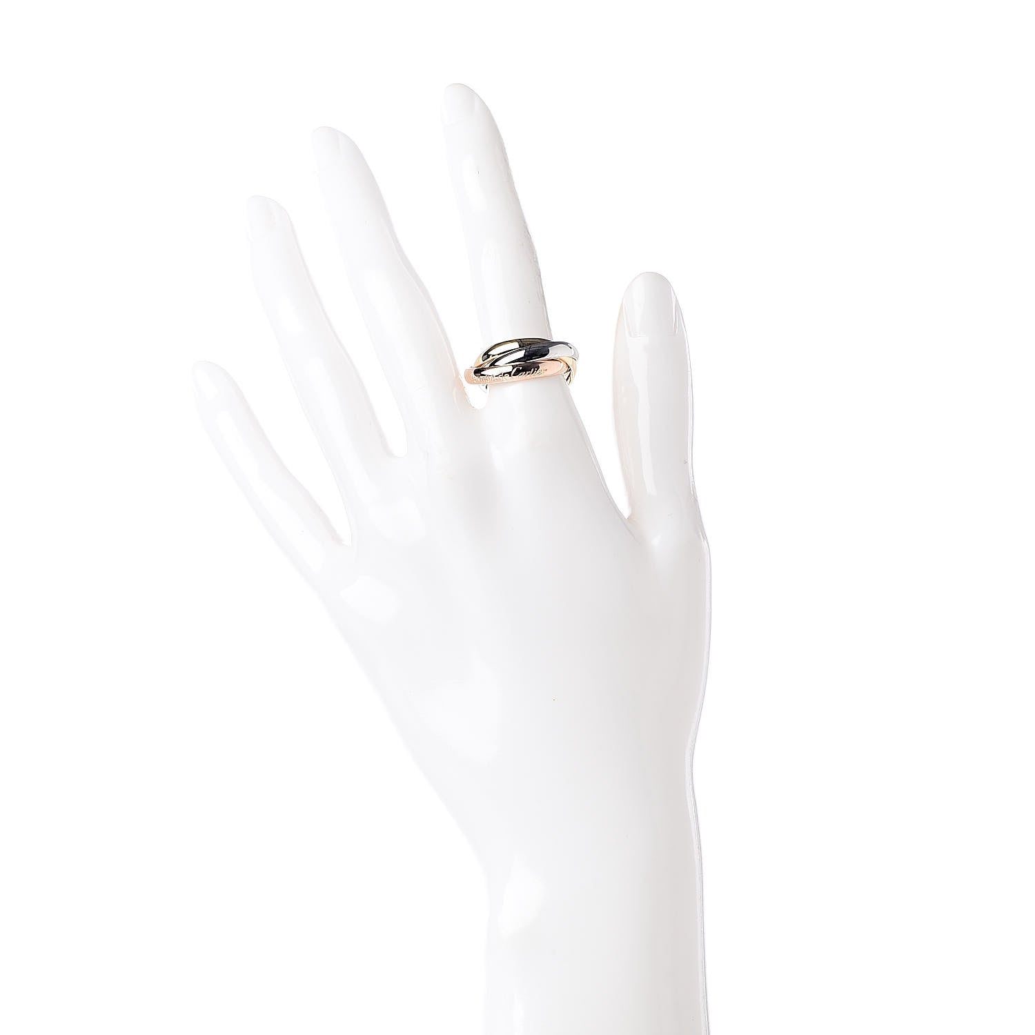 Cartier 18K Pink Yellow White Gold Classic Les Must De Trinity Ring 54 6.75 2 of 5