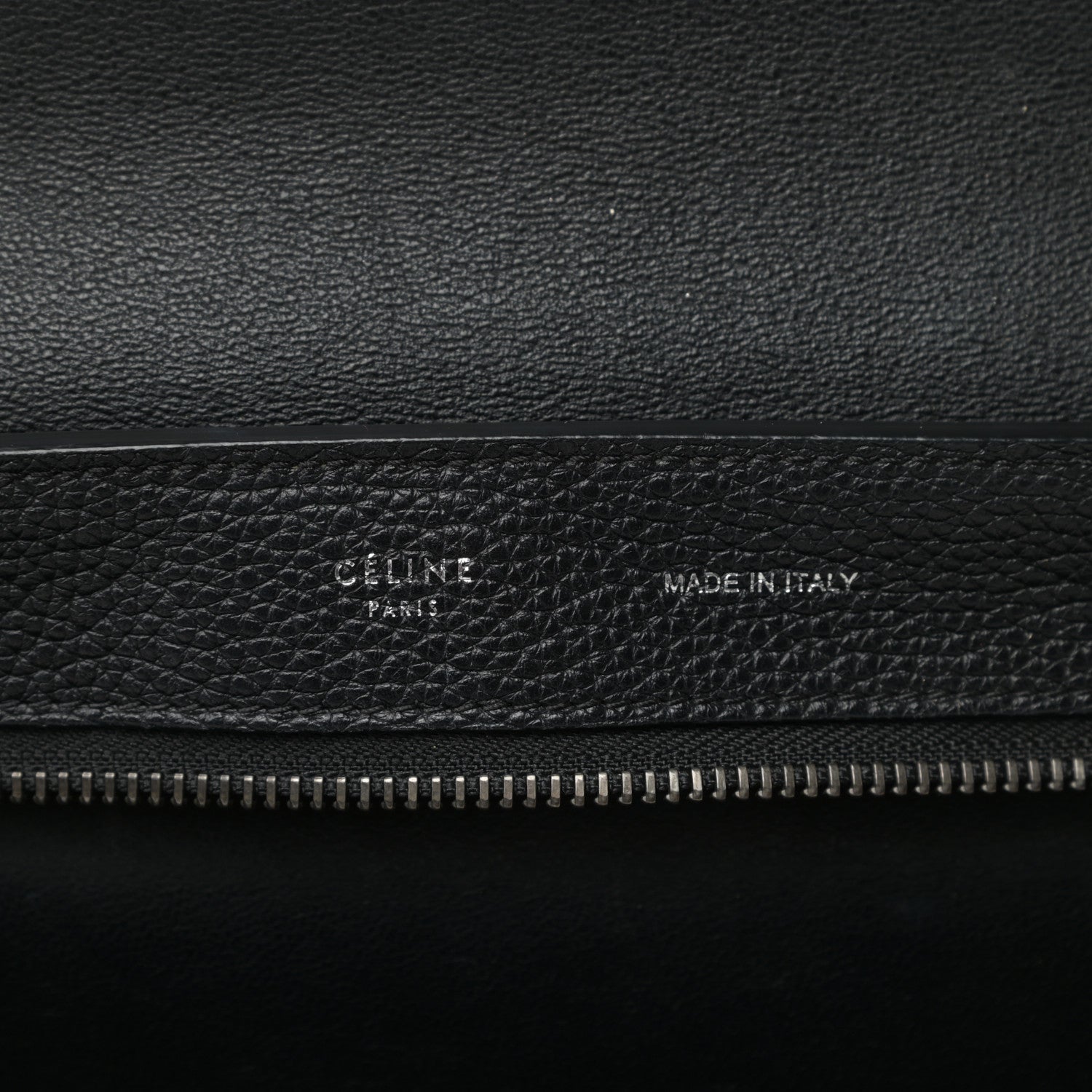 Celine Drummed Calfskin Suede Small Trapeze Black 6 of 8
