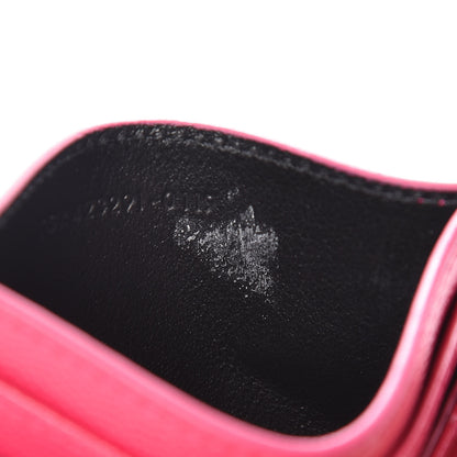 Saint Laurent Grain De Poudre Matelasse Chevron Monogram Credit Card Case Fresh Fuxia 11 of 11