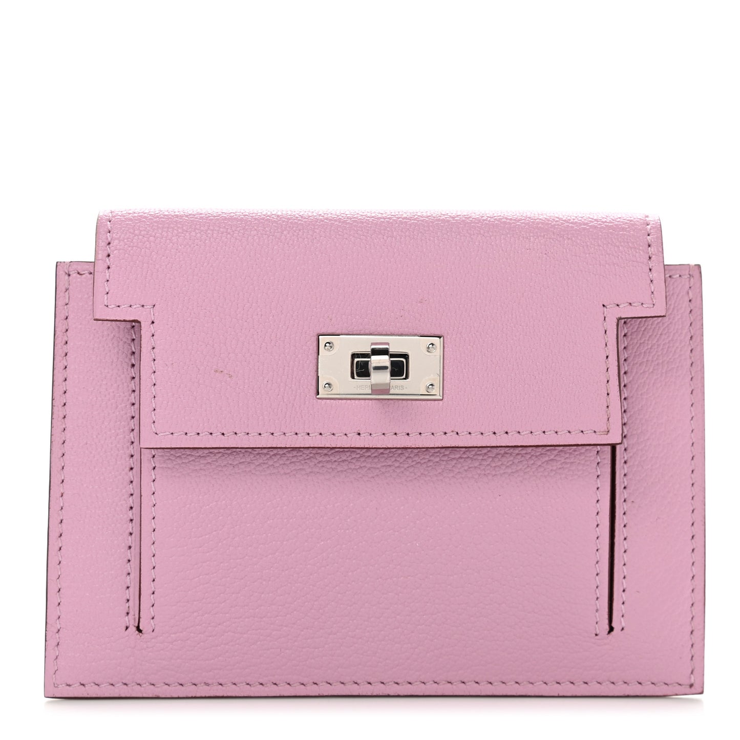 Chevre Mysore Kelly Pocket Compact Wallet Mauve Sylvestre