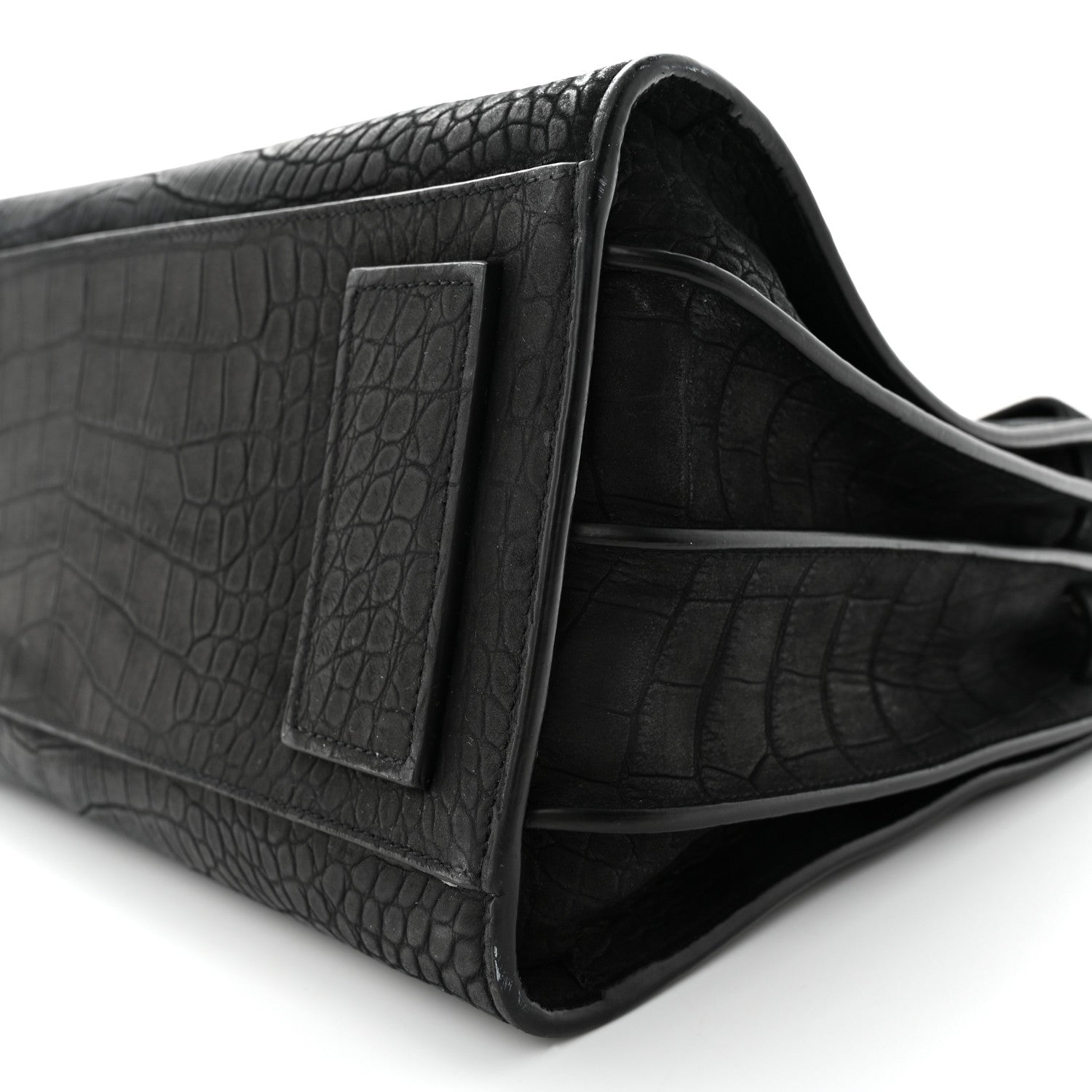 Saint Laurent Crocodile Embossed Suede Small Supple Sac de Jour Black 11 of 18