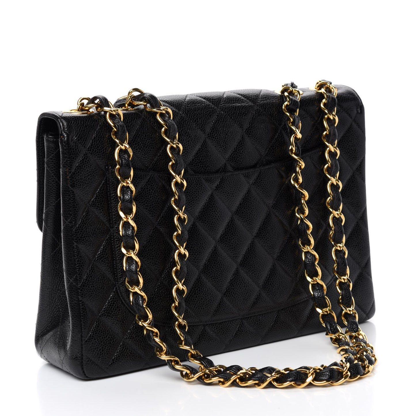 Caviar Quilted Jumbo Single Flap Black