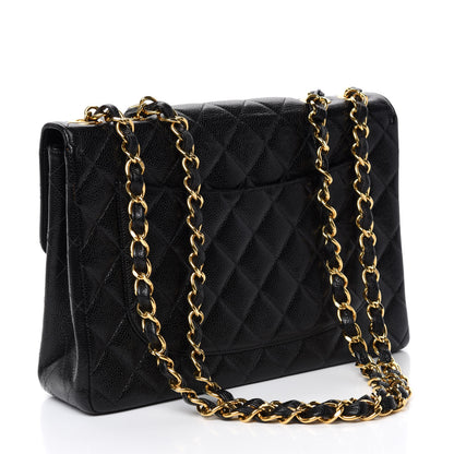 Chanel Caviar Quilted Jumbo Single Flap Black 3 of 12