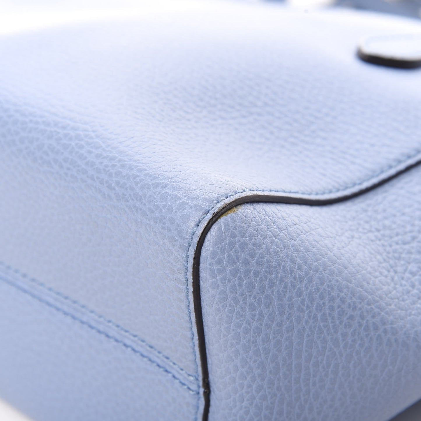 Dollar Calfskin Mini Swing Top Handle Bag Mineral Blue