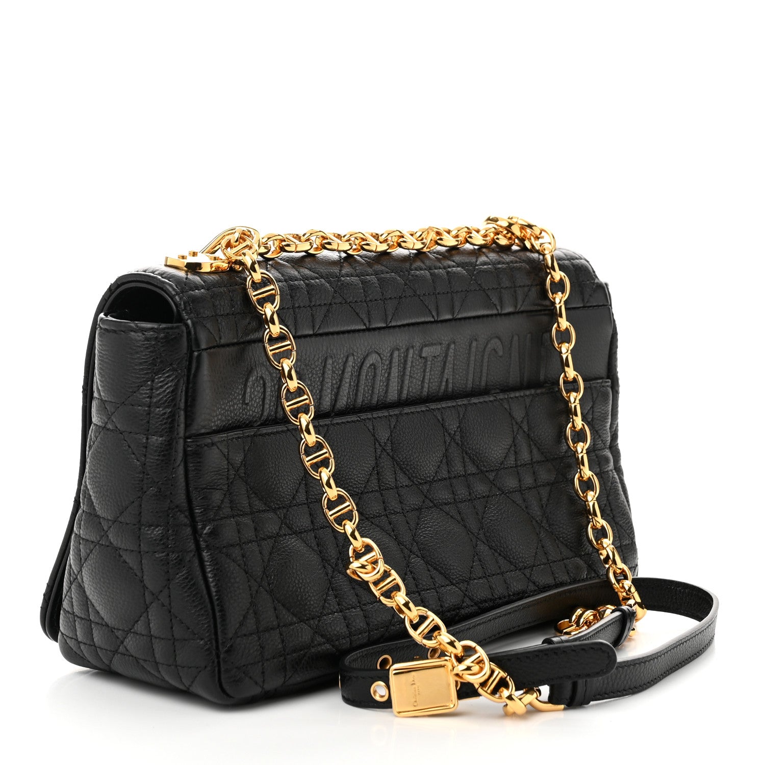 Christian Dior Calfskin Cannage Medium Caro Bag Black 3 of 11