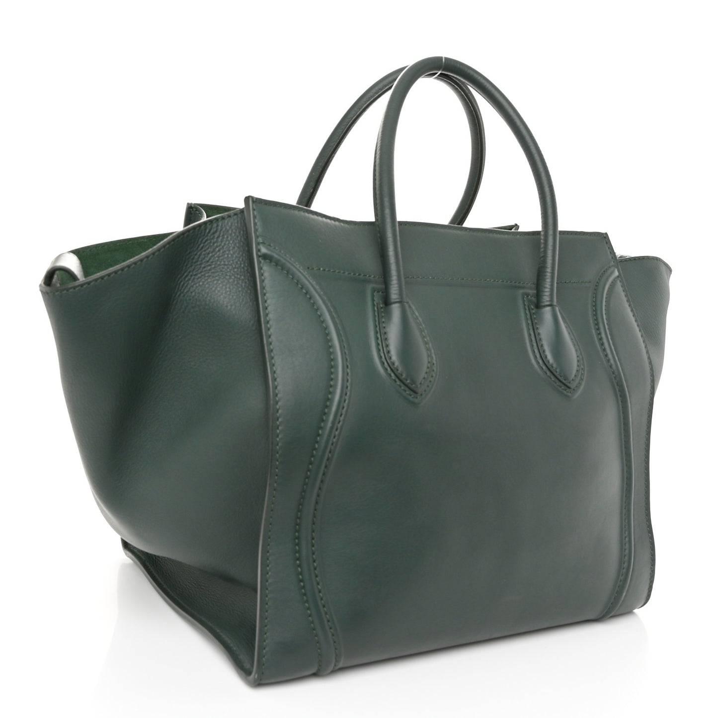 Smooth Calfskin Medium Phantom Luggage Bottle Green Bottle Green