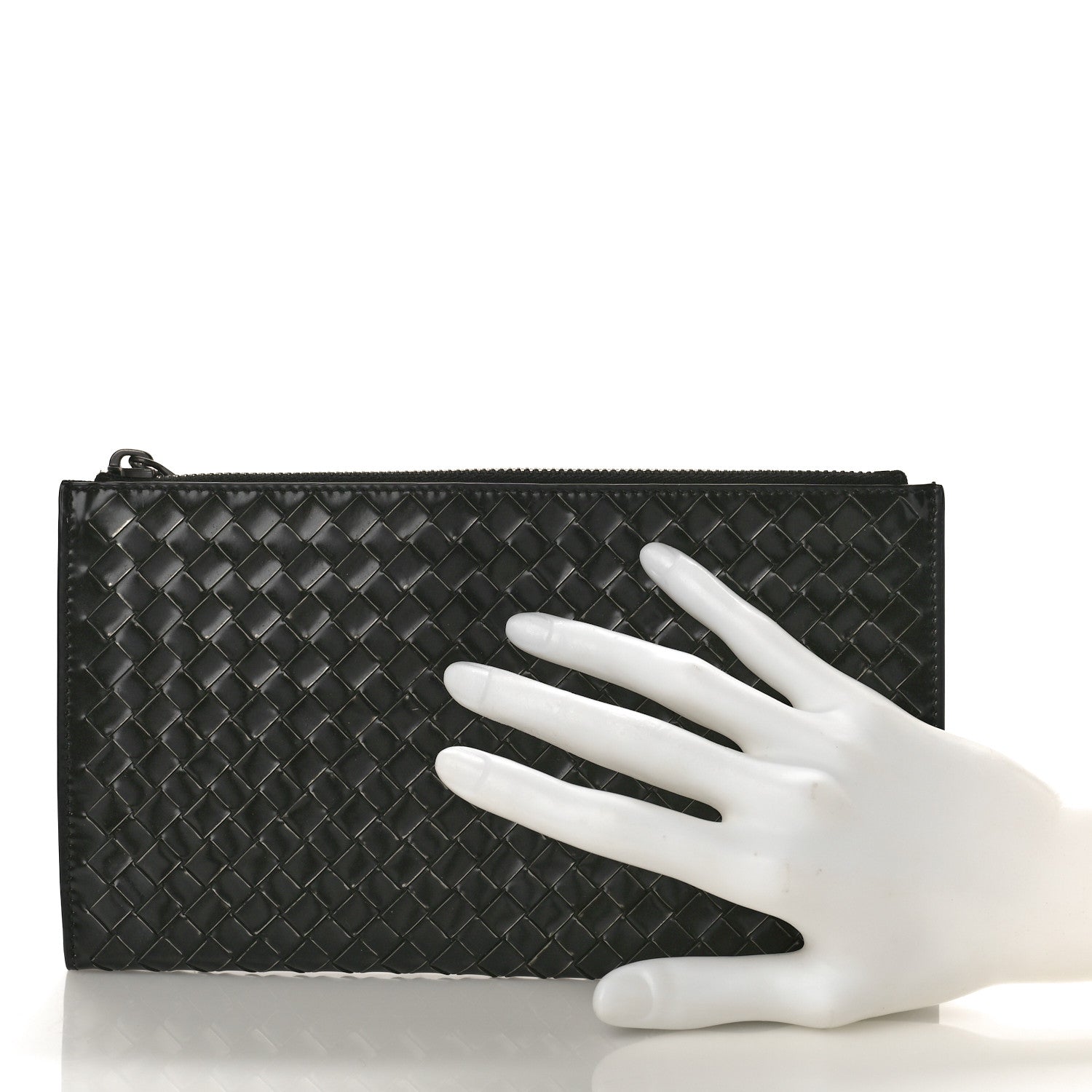 Bottega Veneta Nappa Intrecciato Flat Zip Pouch Black 2 of 8