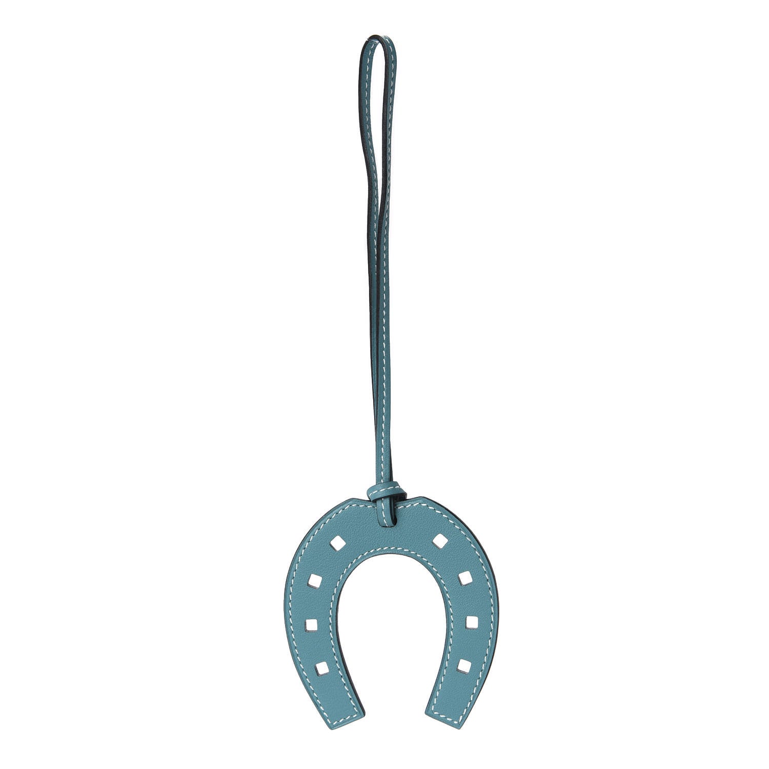 Hermes Swift Paddock Horseshoe Bag Charm Blue Jean 1 of 4