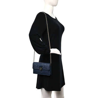 Louis Vuitton Metalli Empreinte Monogram Vavin Chain Wallet Navy Nacre 2 of 10