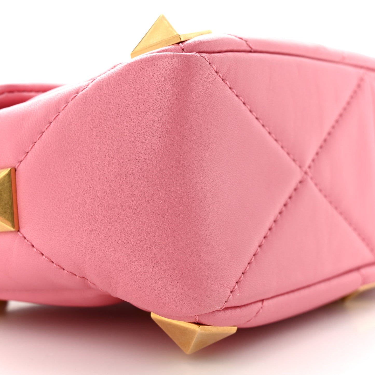 Nappa Medium Roman Stud Shoulder Bag Flamingo Pink