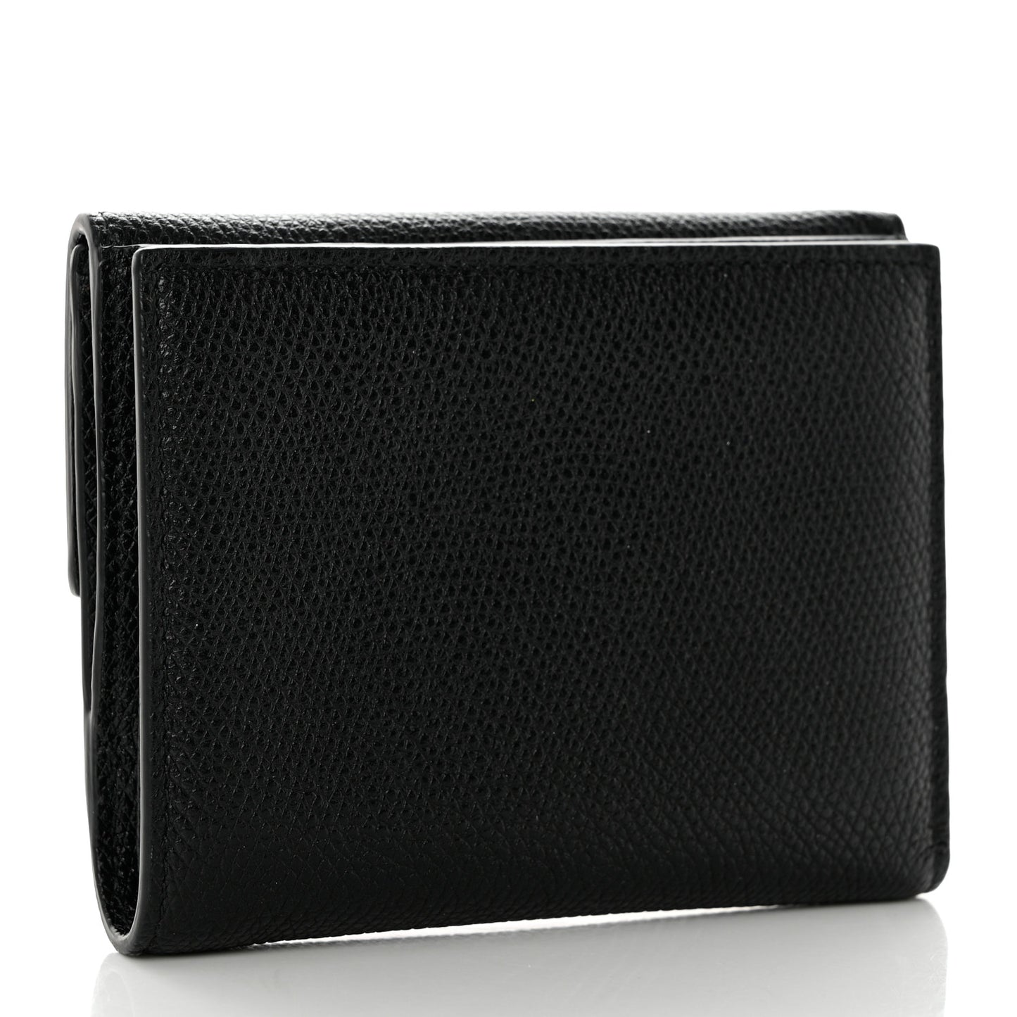 Grainy Calfskin VSling Compact Wallet Black