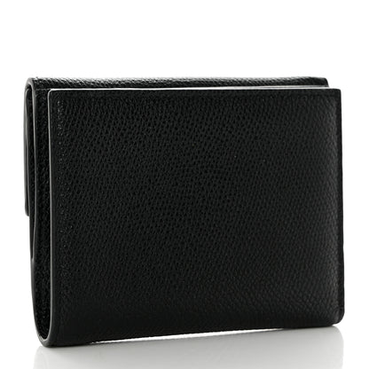 Valentino Garavani Grainy Calfskin VSling Compact Wallet Black 3 of 9