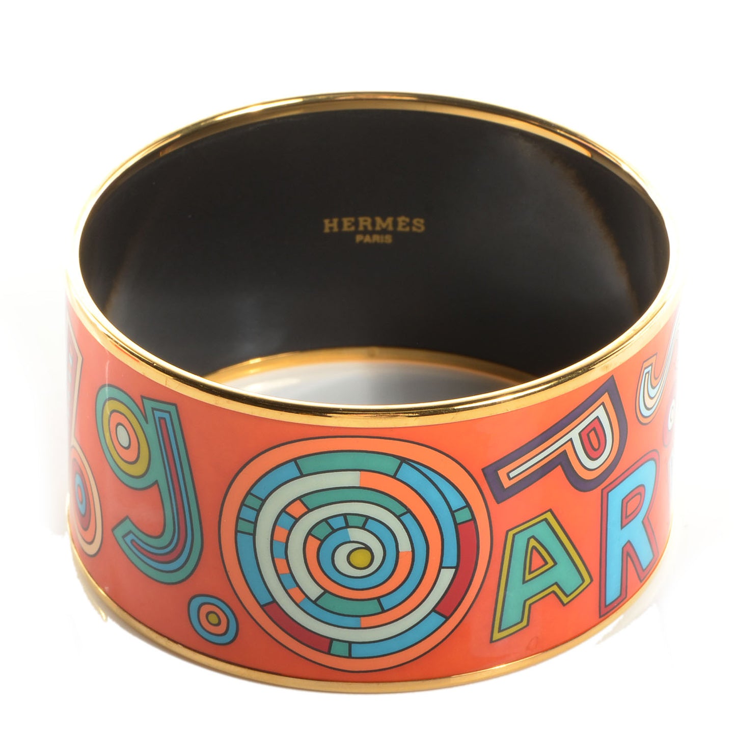 Enamel Printed Tohu Bohu Extra Wide Bracelet Orange 70