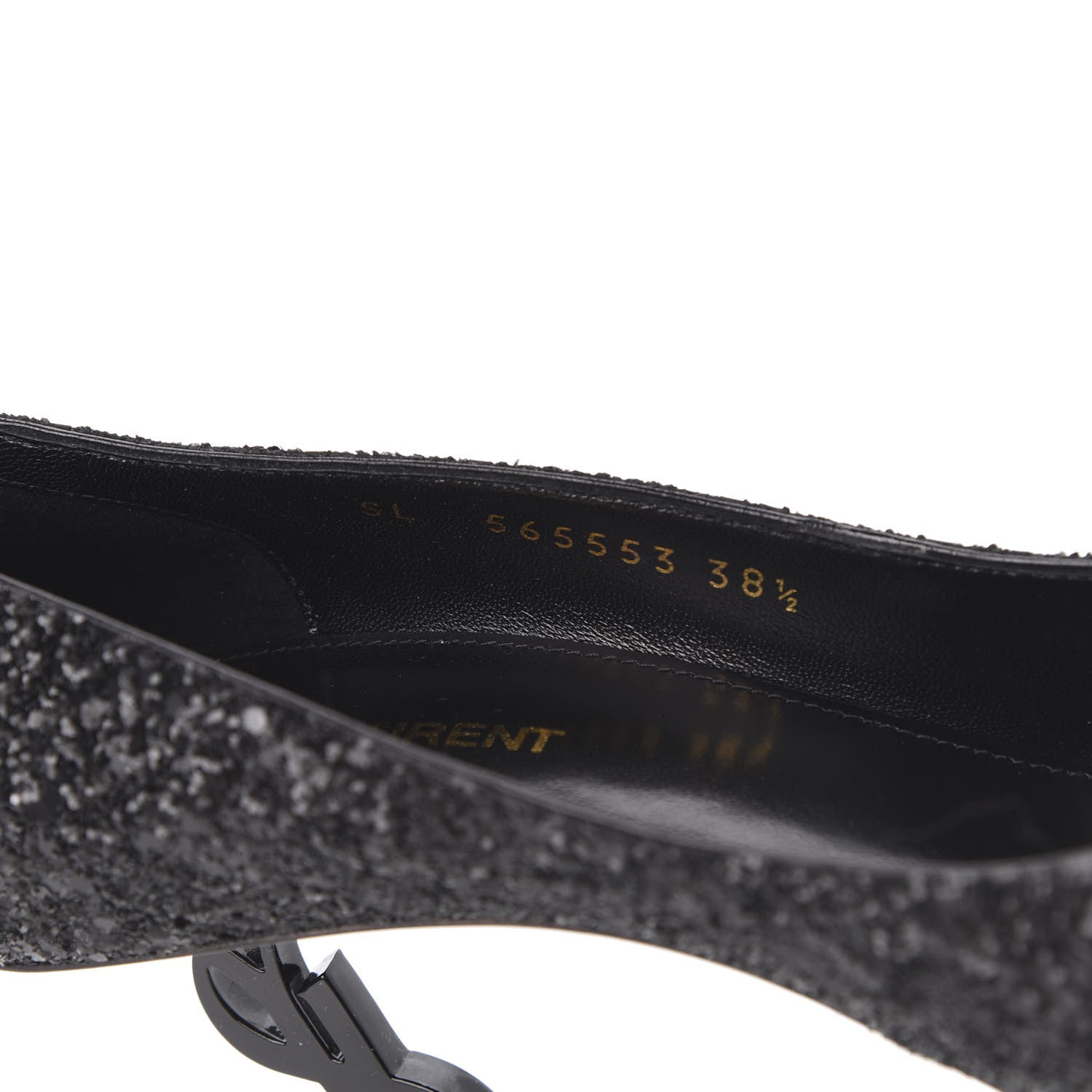 Saint Laurent Glitter Opyum 85 Pumps 38.5 Black 9 of 11